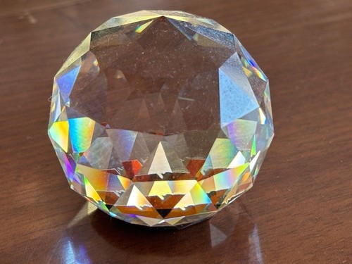 Faceted crystal paperweight - crystal,
