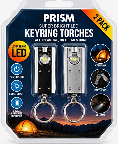 Pack led keyring torches - pack,