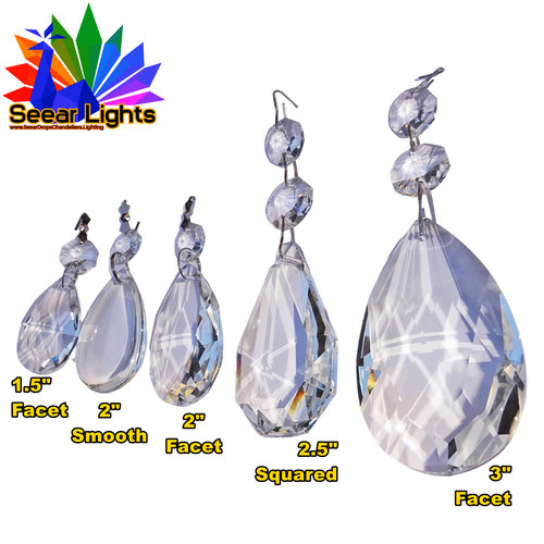 Oval cut glass crystals - oval,