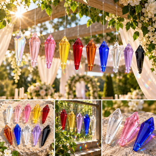 10pc colourful crystal pointed - crystal,