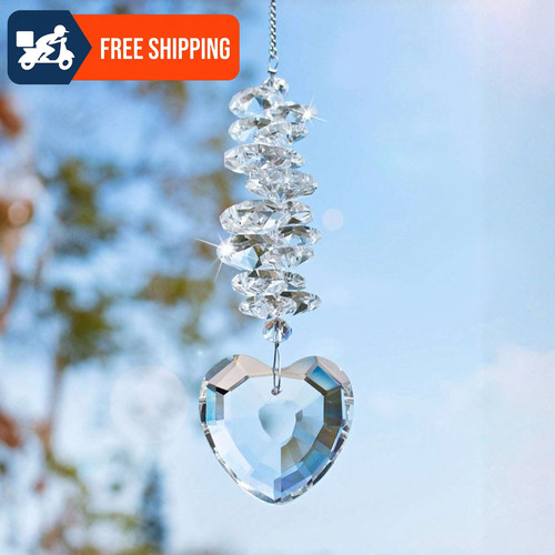 Heart crystal suncatcher - crystal,