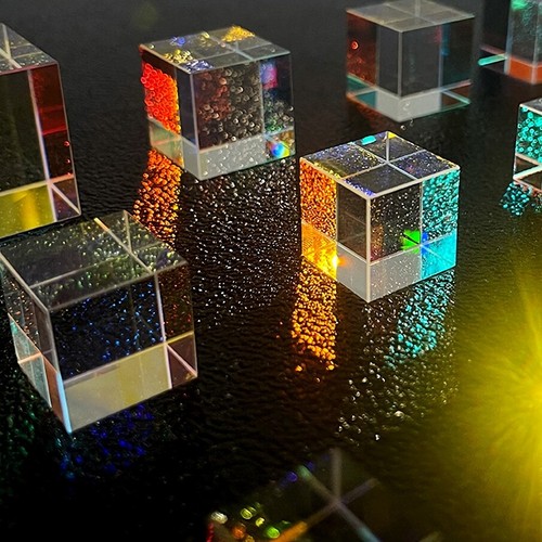 Cube glass prism - cube, suncatcher