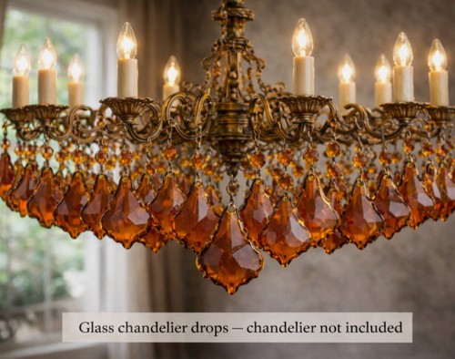 Vintage amber glass - amber, chandelier