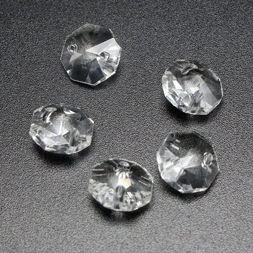 Clear crystal octagon bead - crystal,