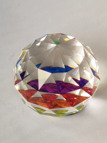Faceted crystal paperweight - faceted,