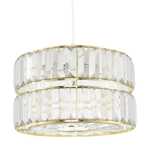 Chic double tier gold pendant - tier,