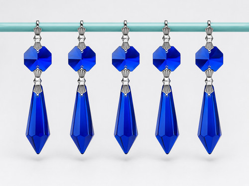 Blue cut glass crystals - blue,