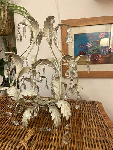 White distressed metal - white, leaf
